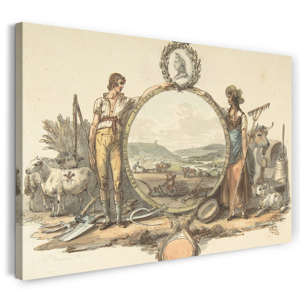 Leinwandbild Josiah Boydell - Design für ein Frontispiz
