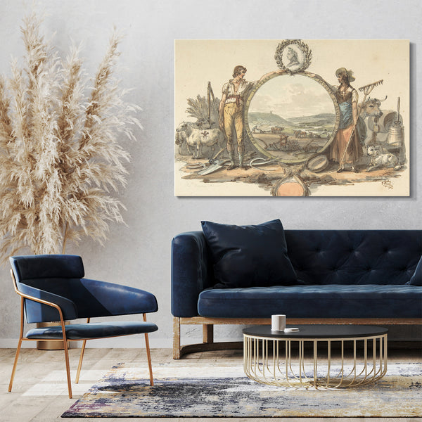 Leinwandbild Josiah Boydell - Design für ein Frontispiz