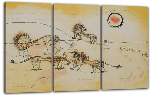 Leinwandbild Paul Klee - Löwengruppe zu beachten