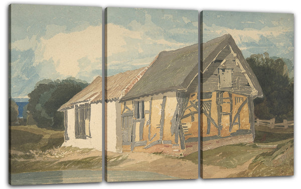 Leinwandbild John Verkaufen Cotman - Bauernhaus an einem Teich