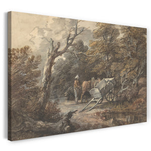 Leinwandbild Thomas Gainsborough - Waldland-Szene mit einem Bauer, einem Pferd und einem Wagen