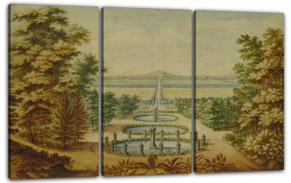 Leinwandbild Antoine-Claude Fleury - Szenische Ansicht von Gärten