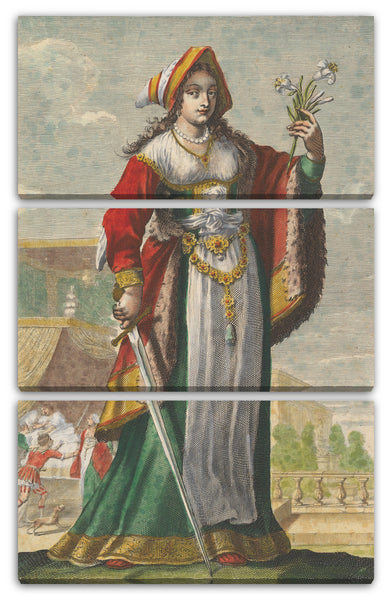 Leinwandbild Abraham Bosse - Französische Judith, eine Illustration aus Pierre Le Moynes "La Gallerie des femmes fortes"
