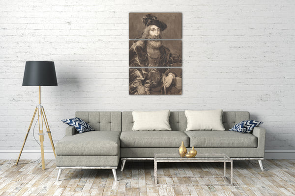 Leinwandbild Richard Parkes Bonington - Halbportrait eines bärtigen Mannes im historischen Kleid