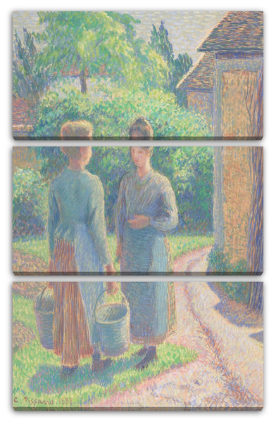 Leinwandbild Camille Pissarro - Zwei Frauen in einem Garten