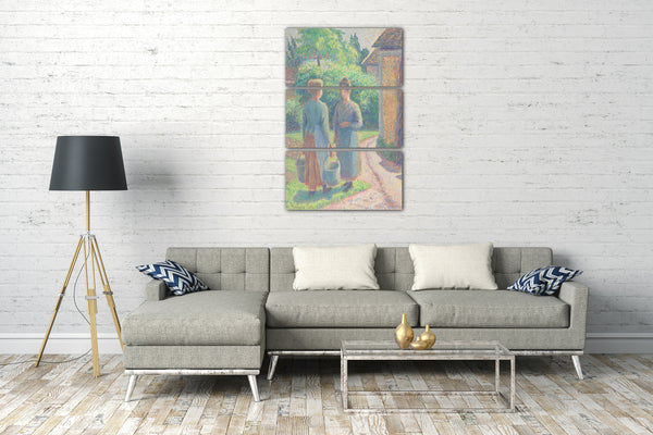 Leinwandbild Camille Pissarro - Zwei Frauen in einem Garten