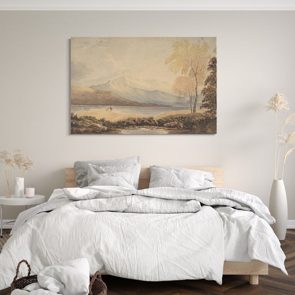 Leinwandbild Früher Copley Fielding zugeschrieben - Lakeland Landschaft
