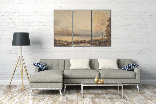 Leinwandbild Früher Copley Fielding zugeschrieben - Lakeland Landschaft