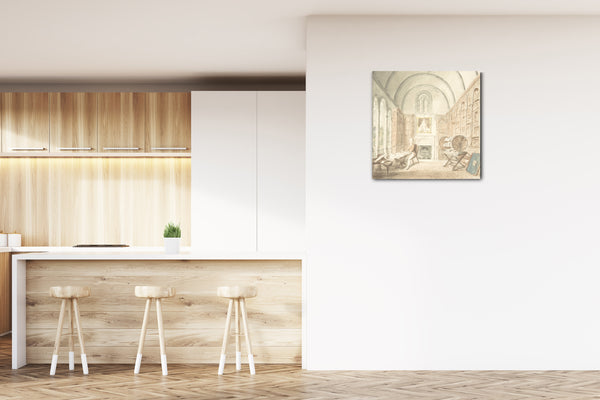 Leinwandbild John Carter zugeschrieben - Lea Castle, Blick in die Bibliothek, Blick nach Osten