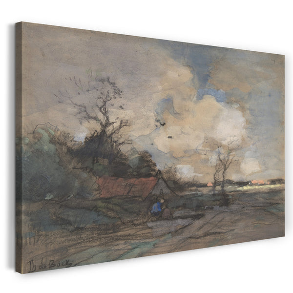 Leinwandbild Théophile de Bock - Landschaft mit einem Landhaus