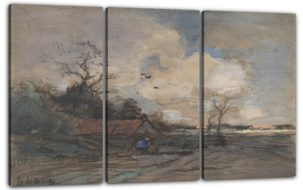 Leinwandbild Théophile de Bock - Landschaft mit einem Landhaus