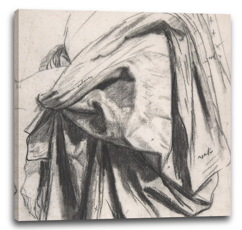Leinwandbild Jean Auguste Dominique Ingres - Studie für das Tuch von Molière in der "Apotheose von Homer"