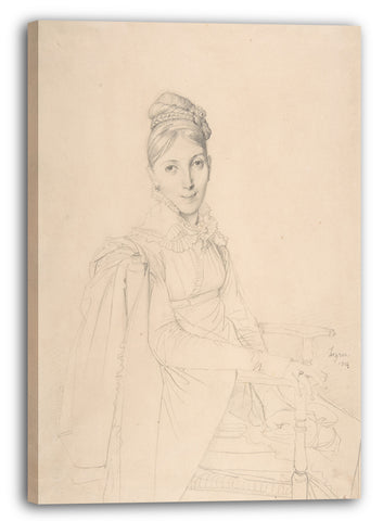 Leinwandbild Jean Auguste Dominique Ingres - Portrait einer sitzenden Dame