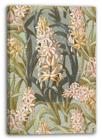 Leinwandbild Anonym, Britisch, spätes 19. bis frühes 20. Jahrhundert - Tapeten-Design mit Hostas oder Marsh-Lilien