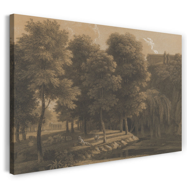 Leinwandbild Jean Victor Bertin - Klassische Landschaft mit einem Hirten