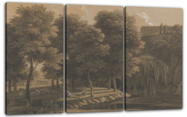 Leinwandbild Jean Victor Bertin - Klassische Landschaft mit einem Hirten