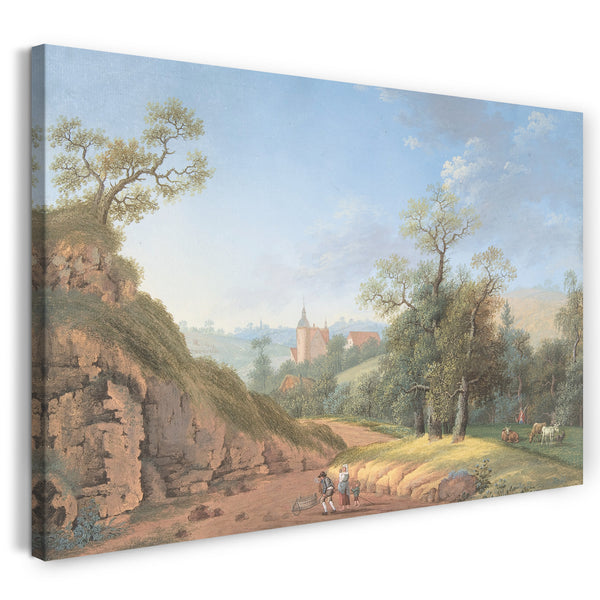 Leinwandbild Johann Friedrich Nagel - Bauernfamilie in einer Landschaft