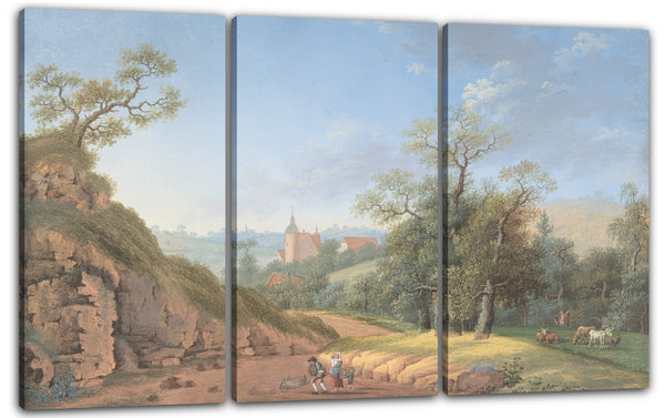 Leinwandbild Johann Friedrich Nagel - Bauernfamilie in einer Landschaft