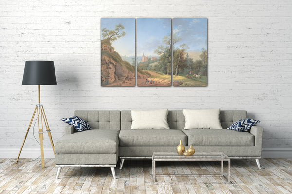 Leinwandbild Johann Friedrich Nagel - Bauernfamilie in einer Landschaft