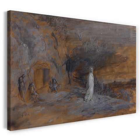 Leinwandbild Gustave Doré - Der Christ, der aus dem Grab steigt