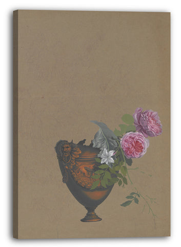 Leinwandbild Anonym, Französisch, 19. Jahrhundert - Vase mit Blumen