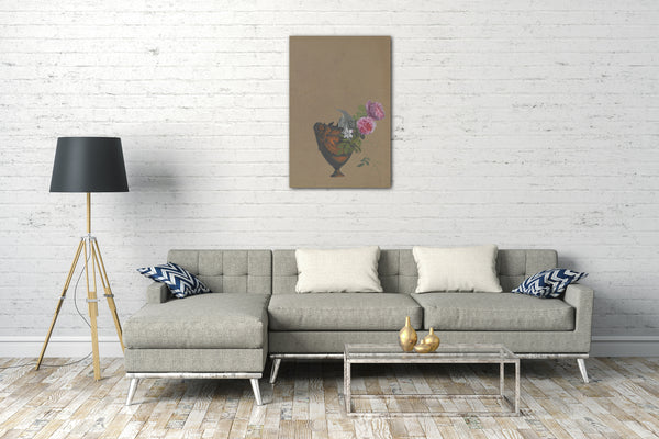 Leinwandbild Anonym, Französisch, 19. Jahrhundert - Vase mit Blumen
