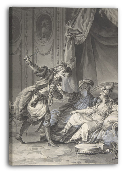Leinwandbild Jean Michel Moreau der Jüngere - Comme ils en étaient là, arrive l'oncle