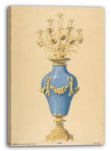 Leinwandbild Anonym, Französisch, 19. Jahrhundert - Entwurf für einen Porzellan-Kandelaber mit sieben Zweigen