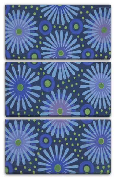 Leinwandbild Paul Poiret zugeschrieben - Textil-Design mit Blumen, Kreisen und Punkten