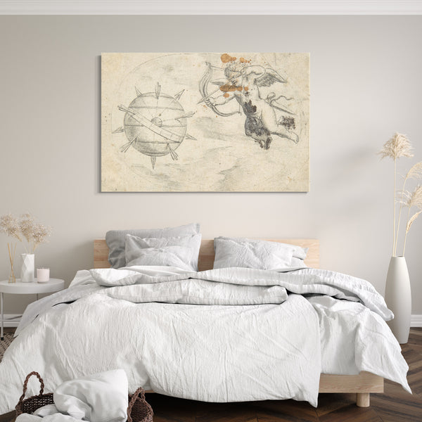 Leinwandbild Otto van Veen zugeschrieben - Amor schießt Pfeile auf die Erdkugel
