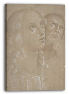 Leinwandbild Nach Perugino - Köpfe von zwei Heiligen