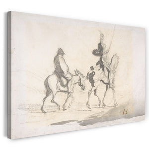 Leinwandbild Honoré Daumier - Don Quijote und Sancho Panza