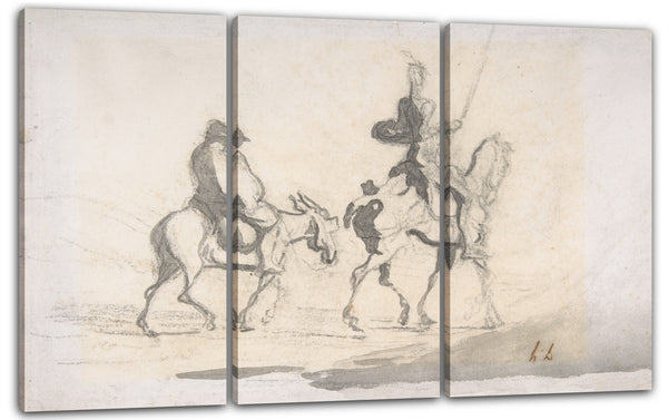 Leinwandbild Honoré Daumier - Don Quijote und Sancho Panza