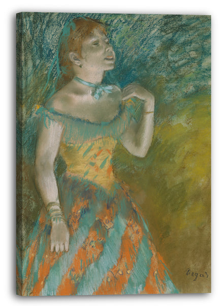 Leinwandbild Edgar Degas - Der Sänger in grün