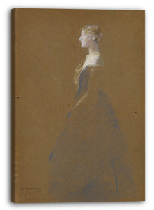 Leinwandbild Thomas Wilmer Dewing - Frau in einem blauen Kleid