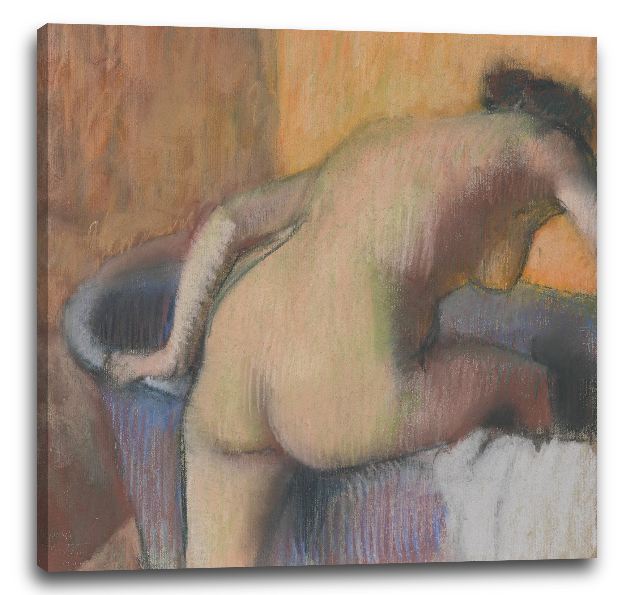 Leinwandbild Edgar Degas - Badender, der in eine Wanne tritt