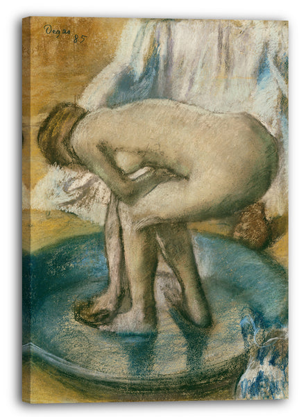 Leinwandbild Edgar Degas - Frau, die in einer flachen Wanne badet