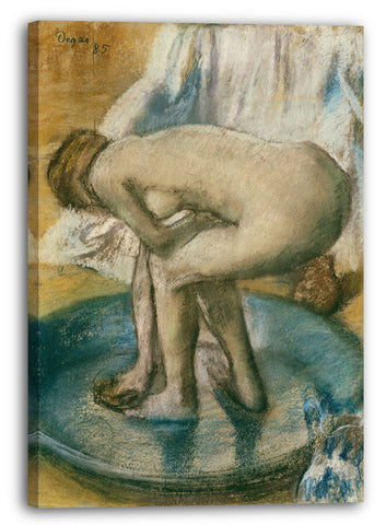Leinwandbild Edgar Degas - Frau, die in einer flachen Wanne badet