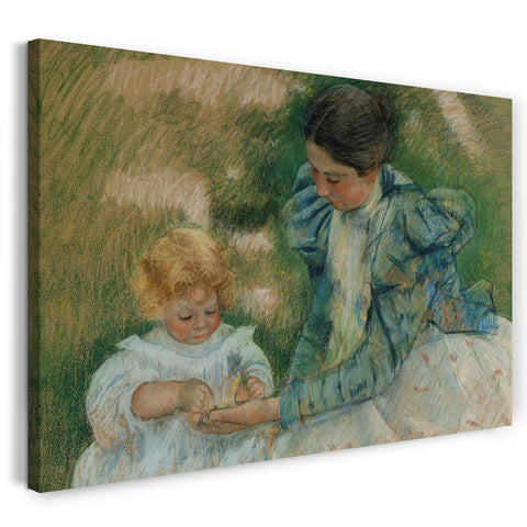 Leinwandbild Mary Cassatt - Mutter spielt mit Kind