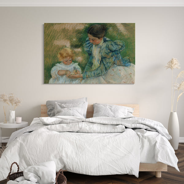 Leinwandbild Mary Cassatt - Mutter spielt mit Kind