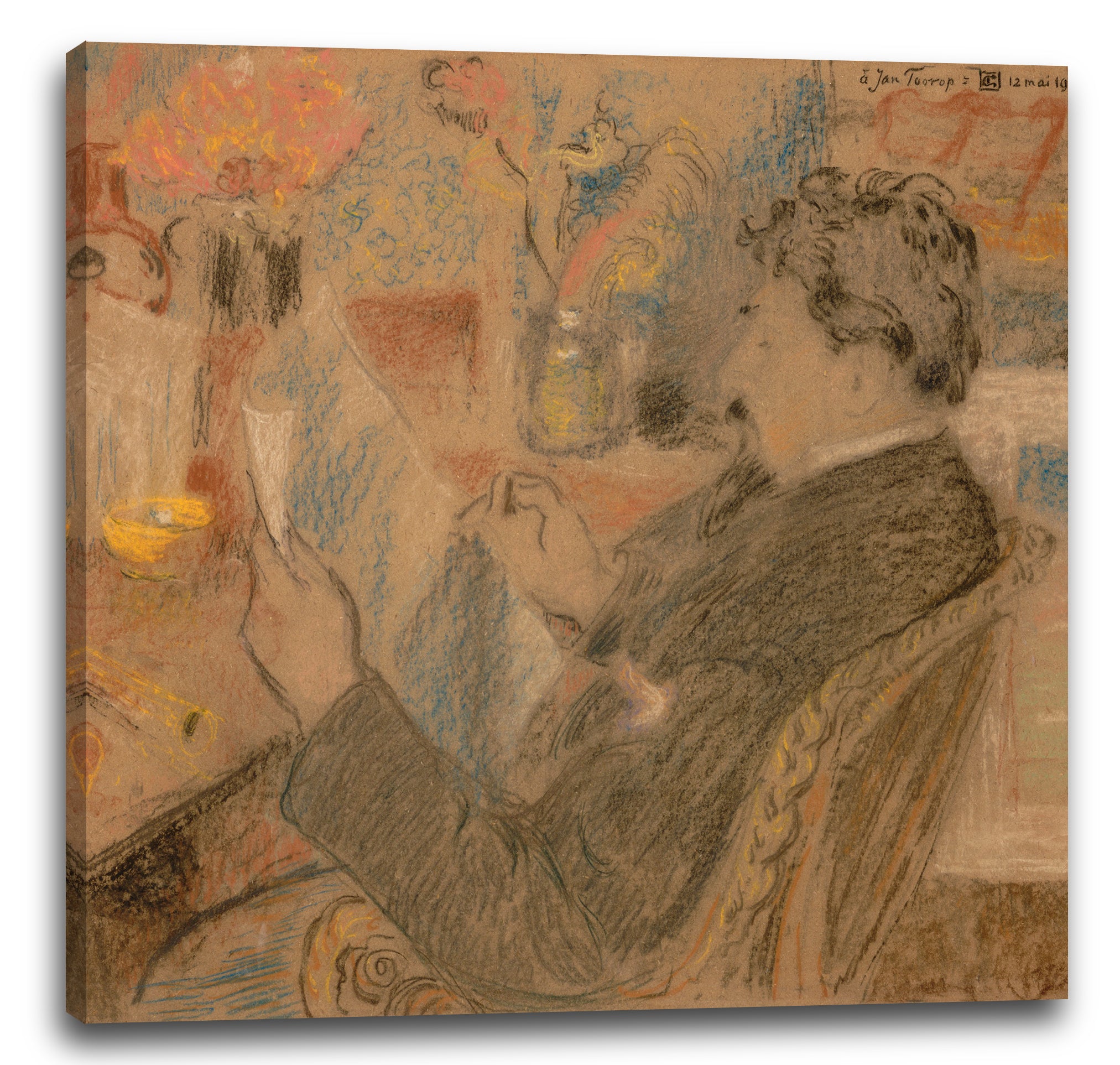 Leinwandbild Georges Lemmen - Porträt von Jan Toorop