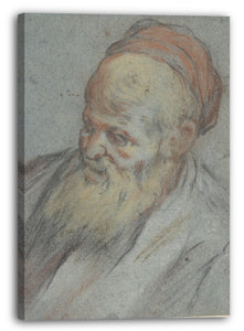 Leinwandbild Jacopo Bassano - Porträt eines bärtigen Mannes mit Kappe in Dreiviertelansicht
