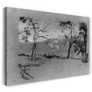 Leinwandbild Arthur B. Davies - Landschaft: Zwei Bäume