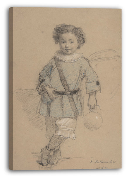 Leinwandbild Eugène-Ernest Hillemacher - Skizze eines Jungen