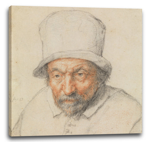 Leinwandbild Adriaen van Ostade - Kopf eines bärtigen Mannes mit einem Hut