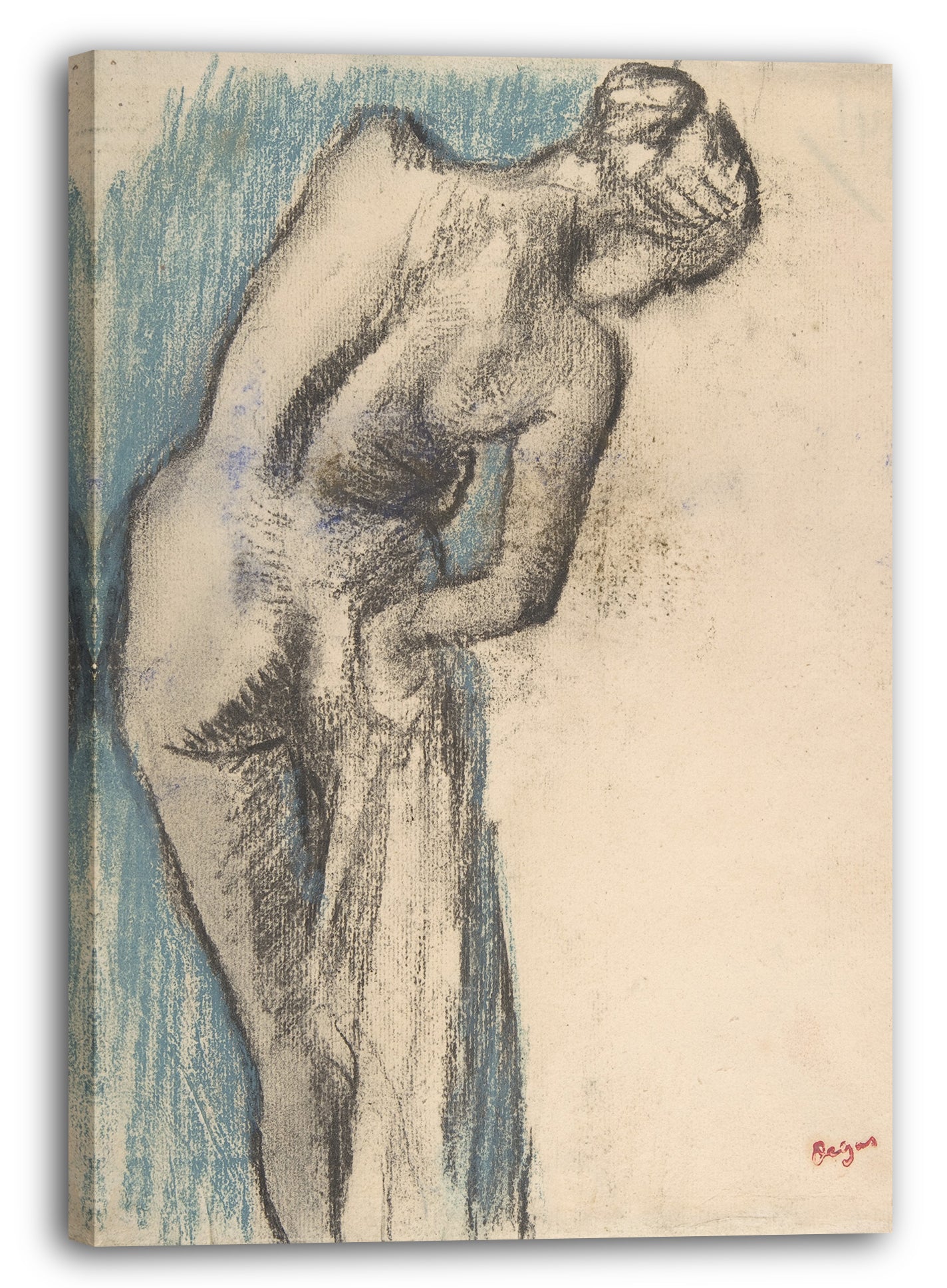 Leinwandbild Edgar Degas - Badende, die sich trocknet