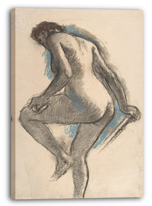 Leinwandbild Edgar Degas - Badende, die ihr Knie schwingt