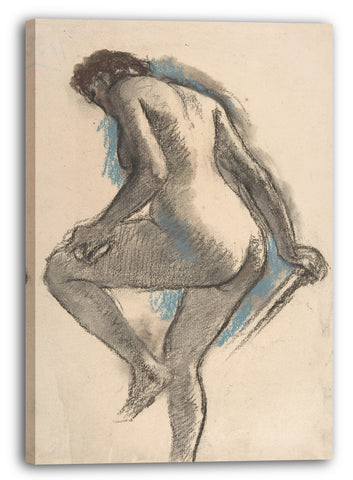 Leinwandbild Edgar Degas - Badende, die ihr Knie schwingt