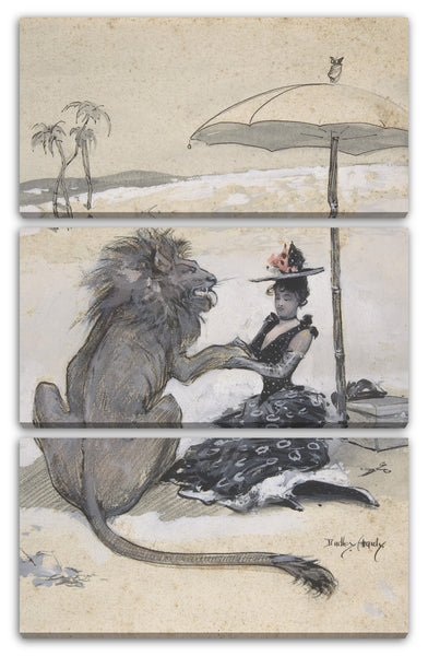 Leinwandbild Dudley Hardy - Der verliebte Löwe