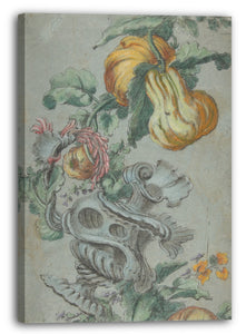 Leinwandbild Alexis Peyrotte - Ornamentales Design mit Früchten und Blumen